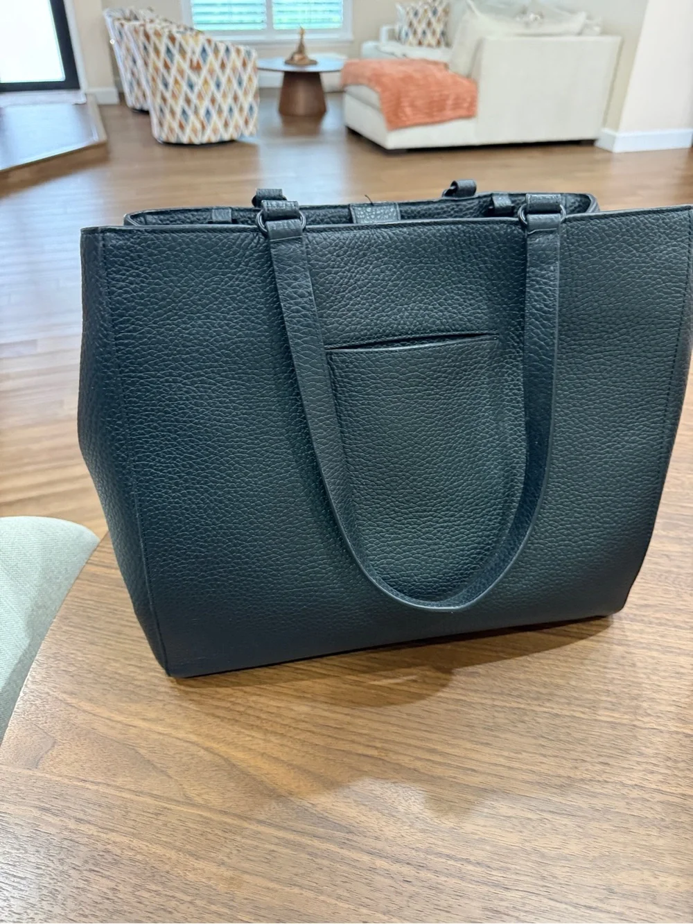 Dagne Dover Black Pebbled Leather Tote - Picture 2 of 8